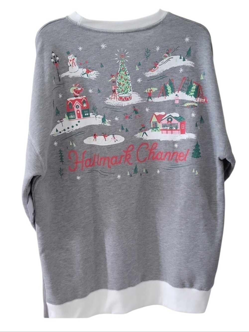 Women's Hallmark Channel Holiday Oversized Sweatshirt-Large